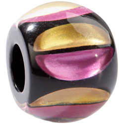 Šperky ZSISKA - Náhrdelník - Korálka GLITZ - čierna s ružovo-zlatou