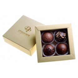 Ručne robené čokolády a pralinky - Bonboniéra Dalma zmes trufflí - 4ks