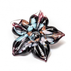 Šperky Murano Millefiori - Brošňa ASHLEY - čierna