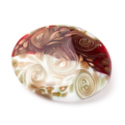 Šperky Murano Millefiori - Brošňa ARIADNE - červeno-biela