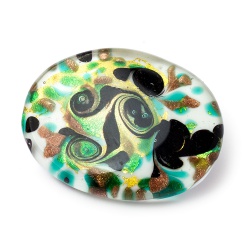 Šperky Murano Millefiori - Brošňa ARIADNE - tyrkysovo-zelená