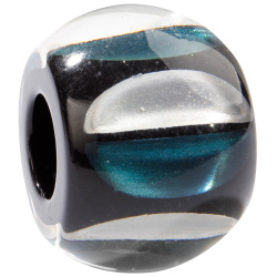 Šperky ZSISKA - Náhrdelník - Korálka GLITZ - čierna s modro-striebornou