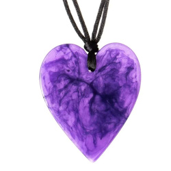 Šperky ZSISKA - Náhrdelník HEART - fialovo-čierny