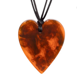 Šperky ZSISKA - Náhrdelník HEART - hnedo-čierny