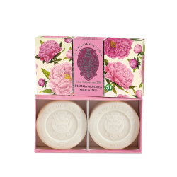 Mydlá Fiorentino - Darčeková sada prírodných mydiel s vôňou pivonky - 2 x 115g