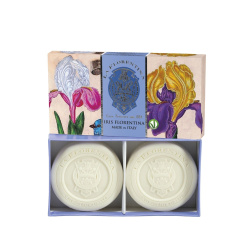 Mydlá Fiorentino - Darčeková sada prírodných mydiel s vôňou kosatec - 2 x 115g