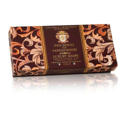 Mydlá Fiorentino - Darčeková sada prírodných mydiel s vôňou patchouli a santalové drevo - 3x125g