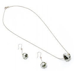 Šperky Murano Millefiori - set CHANEL - šedá