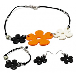 Šperky Murano Millefiori - Set CICONA - oranžový
