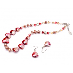 Šperky Murano Millefiori - Set DANIELA - červený