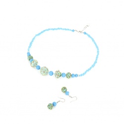 Šperky Murano Millefiori - Set Sore - tyrkysový
