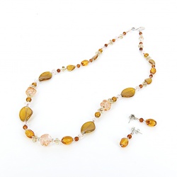 Šperky Murano Millefiori - Set BEVERLY - zlatý