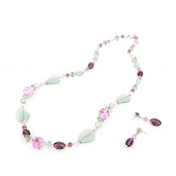 Šperky Murano Millefiori - Set BEVERLY - ružový