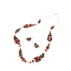 Šperky Murano Millefiori - Set TAYLOR - červený