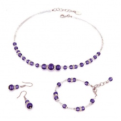 Šperky Murano Millefiori - Set LANA - fialový