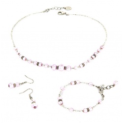 Šperky Murano Millefiori - Set LANA - ružový