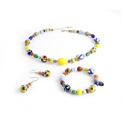 Šperky Murano Millefiori - Náhrdelník MINIMARAKESH - žltý