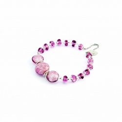 Šperky Murano Millefiori - Náramok DEBRA - fialový