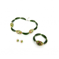 Šperky Murano Millefiori - Set LATOYA  - zelený