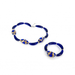 Šperky Murano Millefiori - Set LATOYA  - modrý