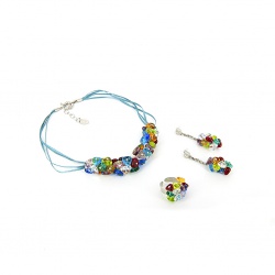Šperky Murano Millefiori - Set AMELIE - farebný