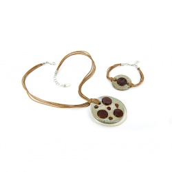 Šperky Murano Millefiori - Set SACHA - hnedý