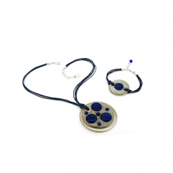 Šperky Murano Millefiori - Set SACHA - modrý