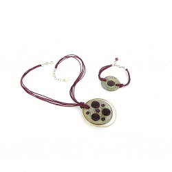 Šperky Murano Millefiori - Set SACHA - fialový