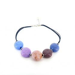 Šperky Murano Millefiori - Náhrdelník NADIA - fialový