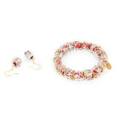 Šperky Murano Millefiori - Náramok SIERRA - červený