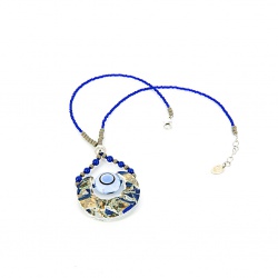 Šperky Murano Millefiori - Náhrdelník NOELIA - modrý