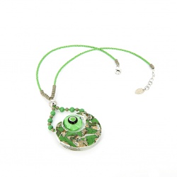 Šperky Murano Millefiori - Náhrdelník NOELIA - zelený