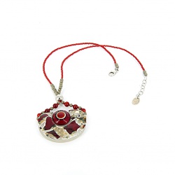 Šperky Murano Millefiori - Náhrdelník NOELIA - červený