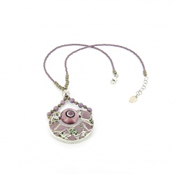 Šperky Murano Millefiori - Náhrdelník NOELIA - fialový
