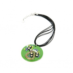 Šperky Murano Millefiori - Náhrdelník AUGUSTA - zelený