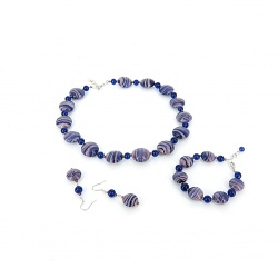 Šperky Murano Millefiori - Set IRINA - fialový