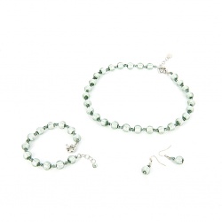 Šperky Murano Millefiori - Set EVA - šedý
