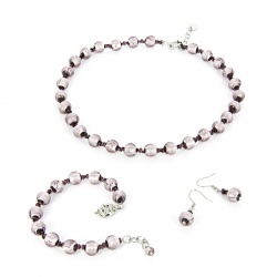 Šperky Murano Millefiori - Set EVA - fialový