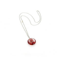 Šperky Murano Millefiori - Náhrdelník CORALIA - červený