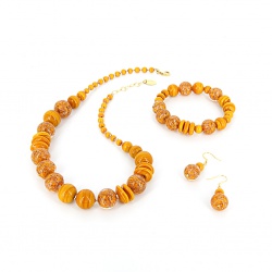 Šperky Murano Millefiori - Set Calypso - žltý