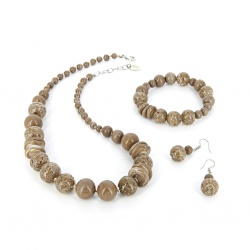 Šperky Murano Millefiori - Set Calypso - hnedý