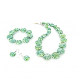 Šperky Murano Millefiori - Set SABRINA - zelený