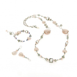 Šperky Murano Millefiori - Set VANDA - ružový