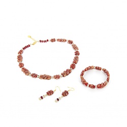 Šperky Murano Millefiori - Set OZANA - červený