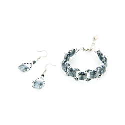 Šperky Murano Millefiori - Set INDIRA - čierny