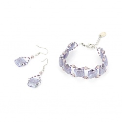 Šperky Murano Millefiori - Set INDIRA - fialový
