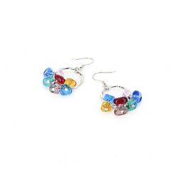 Šperky Murano Millefiori - Náušnice DOROTHEA - farebno - strieborné