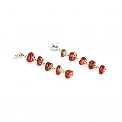 Šperky Murano Millefiori - Náušnice IRMA - červené