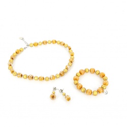 Šperky Murano Millefiori - Set AMANDA - zlatý