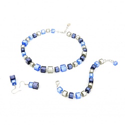 Šperky Murano Millefiori - Set ELENA - fialový